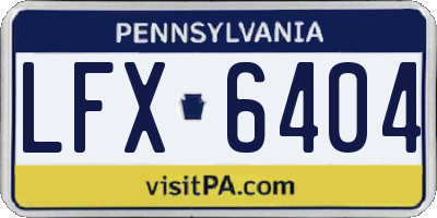 PA license plate LFX6404
