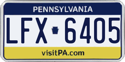 PA license plate LFX6405
