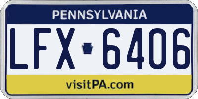 PA license plate LFX6406