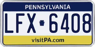 PA license plate LFX6408