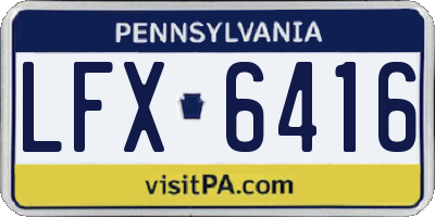 PA license plate LFX6416