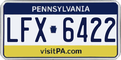 PA license plate LFX6422