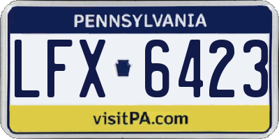 PA license plate LFX6423