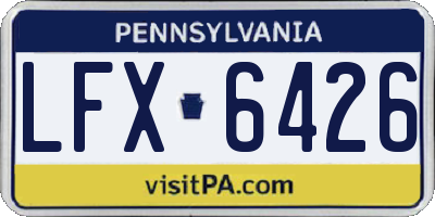 PA license plate LFX6426