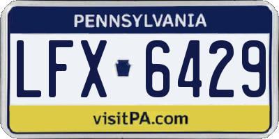 PA license plate LFX6429