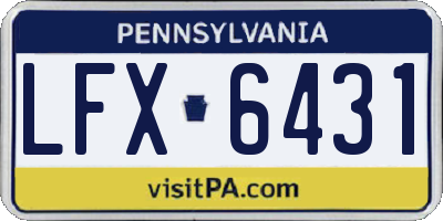 PA license plate LFX6431