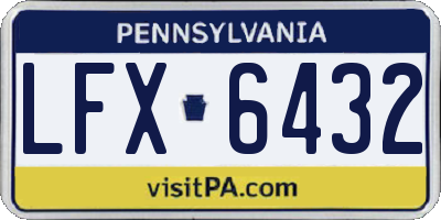 PA license plate LFX6432