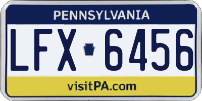 PA license plate LFX6456