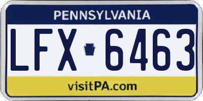 PA license plate LFX6463