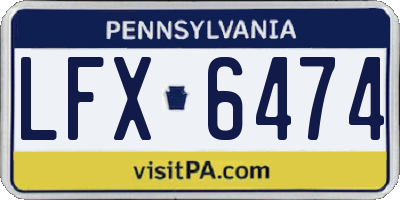 PA license plate LFX6474