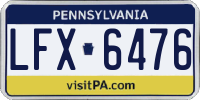 PA license plate LFX6476