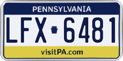 PA license plate LFX6481