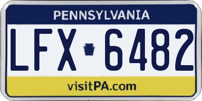 PA license plate LFX6482