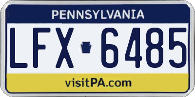 PA license plate LFX6485