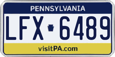 PA license plate LFX6489