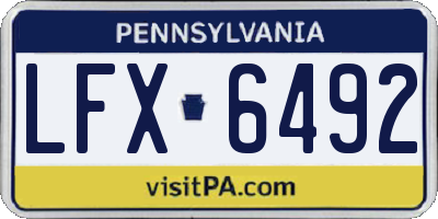 PA license plate LFX6492