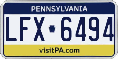 PA license plate LFX6494