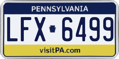 PA license plate LFX6499