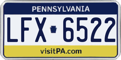 PA license plate LFX6522