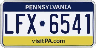 PA license plate LFX6541