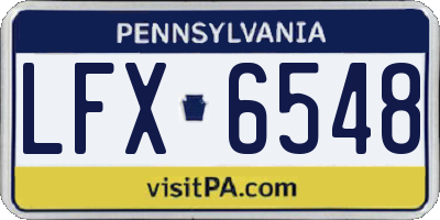 PA license plate LFX6548