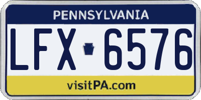 PA license plate LFX6576