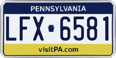 PA license plate LFX6581