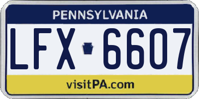 PA license plate LFX6607