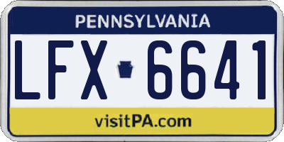 PA license plate LFX6641
