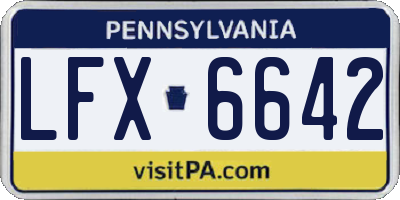 PA license plate LFX6642