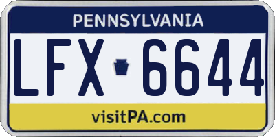 PA license plate LFX6644