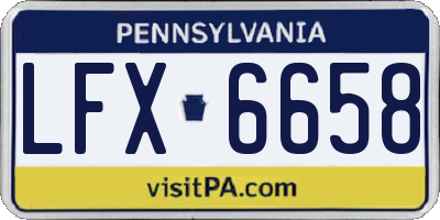 PA license plate LFX6658