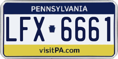PA license plate LFX6661