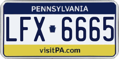 PA license plate LFX6665