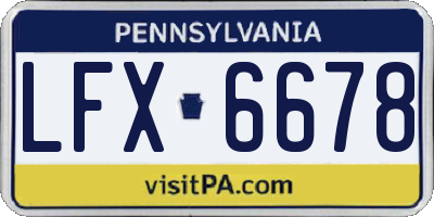 PA license plate LFX6678