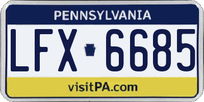 PA license plate LFX6685
