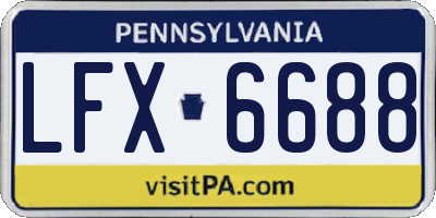 PA license plate LFX6688