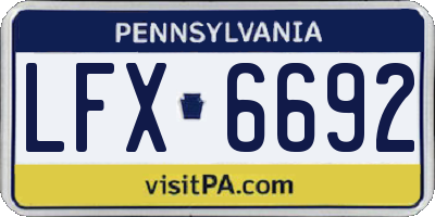 PA license plate LFX6692