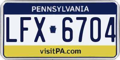 PA license plate LFX6704