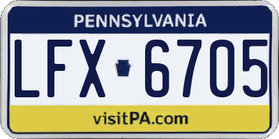 PA license plate LFX6705