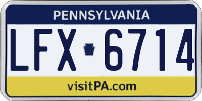 PA license plate LFX6714