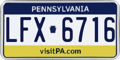 PA license plate LFX6716