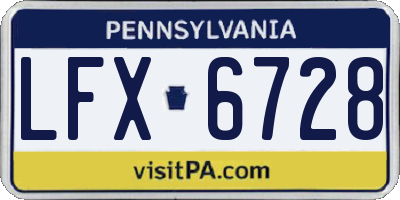 PA license plate LFX6728