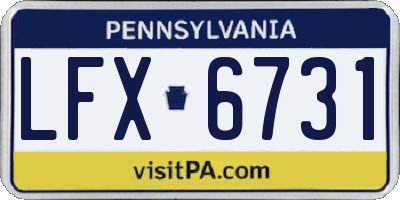 PA license plate LFX6731