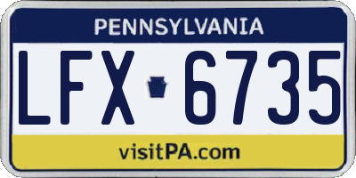 PA license plate LFX6735