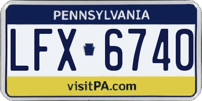 PA license plate LFX6740
