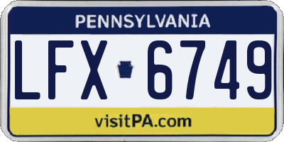 PA license plate LFX6749