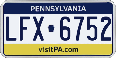 PA license plate LFX6752