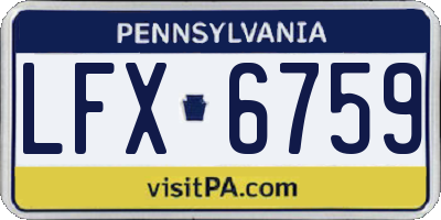 PA license plate LFX6759