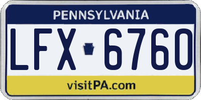 PA license plate LFX6760